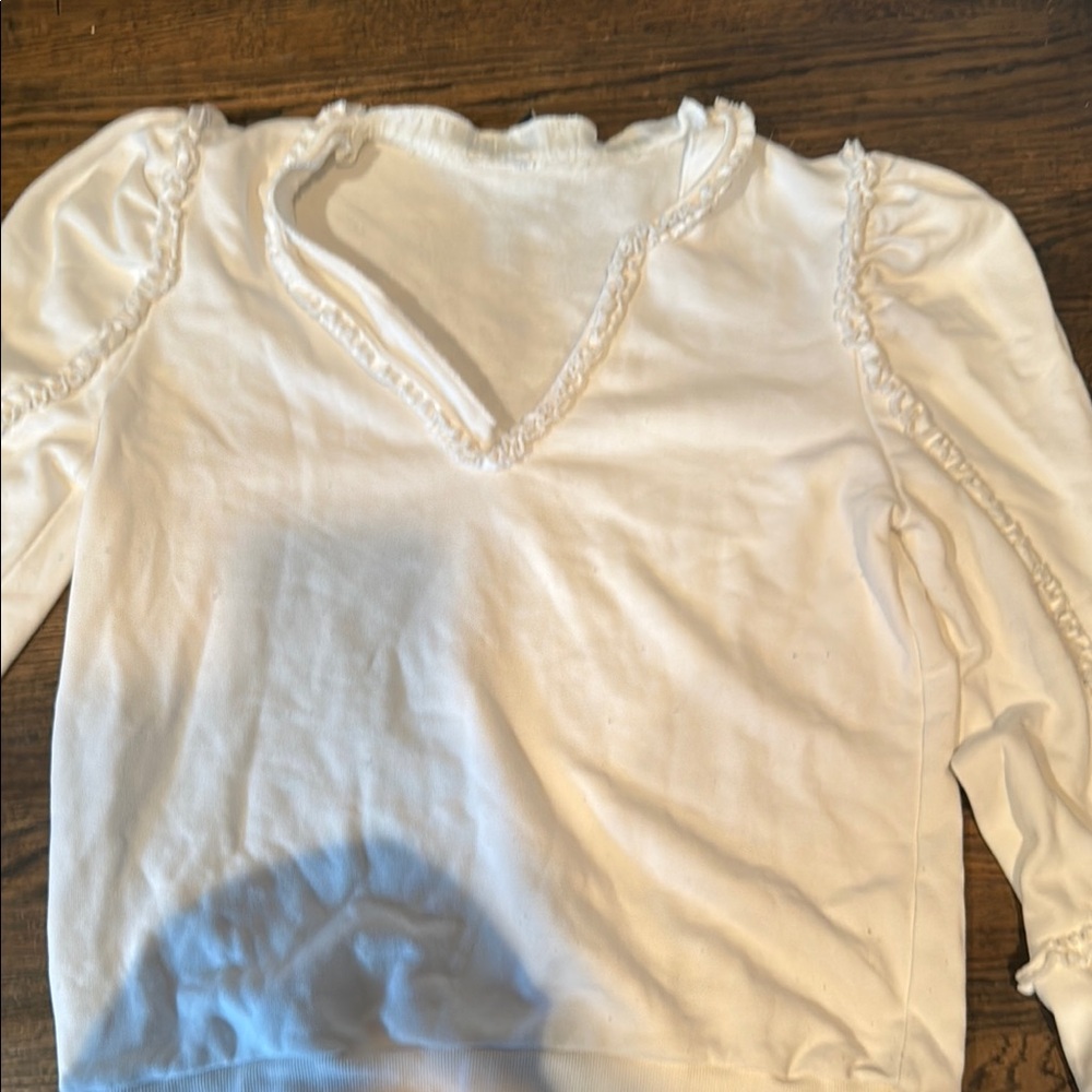 Generation Love White Ruffled Long Sleeve Blouse
